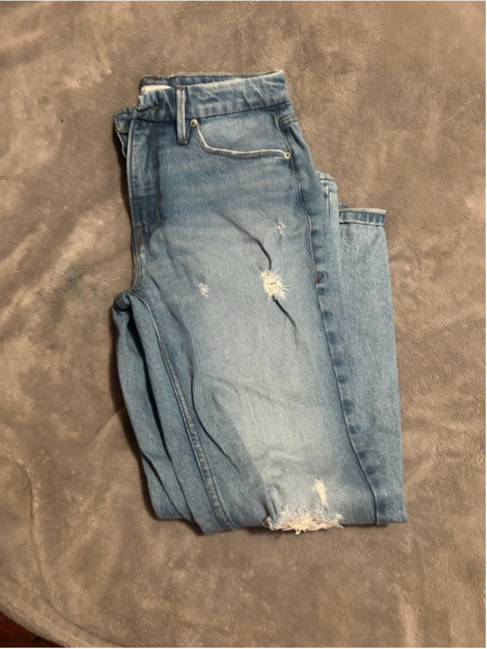 Women's GOOD AMERICAN Blue Distressed Skinny Jeans Size 27